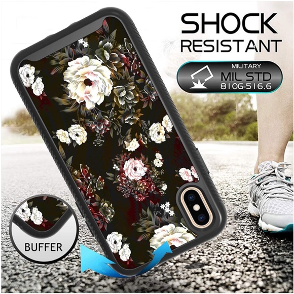 iPhone XS Max Black Floral Case - Picture 12 of 16